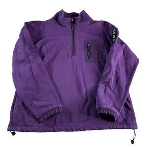 Peloton Quarter Zip Pullover Sweatshirt Women’s M Purple Logo Athletic Top
